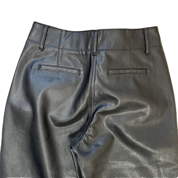 Aritzia Wilfred Faux Leather Vegan Pants Womens 0 Black High Waist Office - Picture 5 of 5